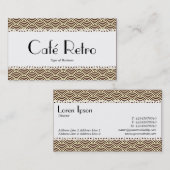 Carte De Visite Café Retro (Scalloped) - Motif à échelle de poisso (Devant / Derrière)