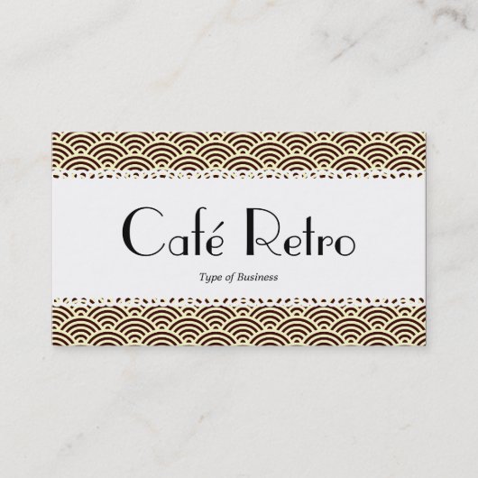 Carte De Visite Café Retro (Scalloped) - Motif à échelle de poisso (Devant)