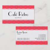 Carte De Visite Café Retro (Scalloped) - Motif à échelle de poisso (Devant / Derrière)