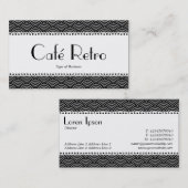 Carte De Visite Café Retro (Scalloped) - Motif à échelle de poisso (Devant / Derrière)