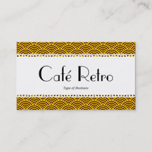 Carte De Visite Café Retro (Scalloped) - Motif à échelle de poisso
