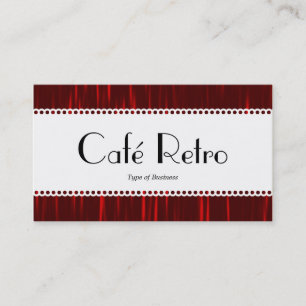 Carte De Visite Café Retro (Scalloped) - Red Streaks