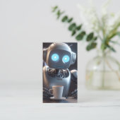 Carte De Visite café robot (Debout devant)