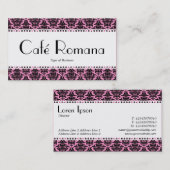 Carte De Visite Café Romana (Calcaire) Noir Damas (Devant / Derrière)