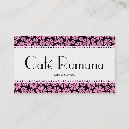 Carte De Visite Café Romana (Galopé) Motif Floral (Devant)