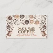 Carte De Visite Café Rustique Illustration d'Espresso (Devant)