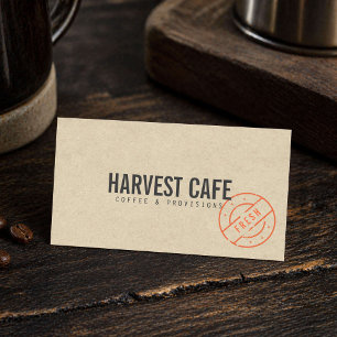 Carte De Visite Café Rustique Kraft