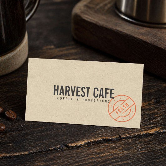 Carte De Visite Café Rustique Kraft