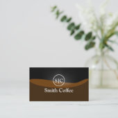 Carte De Visite Café Shop élégant Monogramme Logo Plain (Debout devant)
