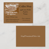 Carte De Visite Café Shop Foaming Coffee Cup (Devant / Derrière)
