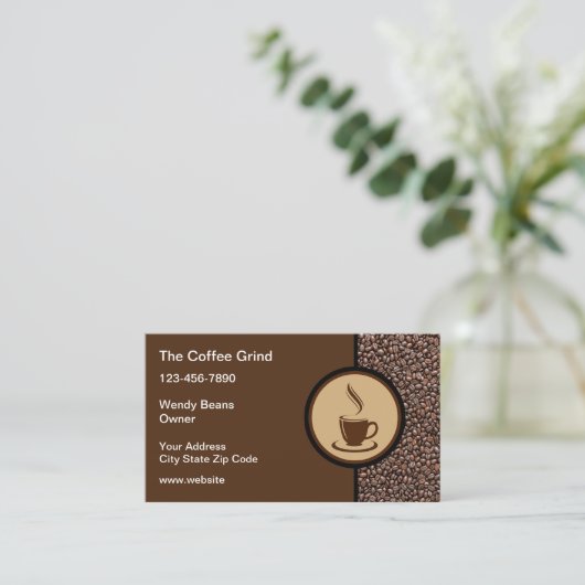 Carte De Visite Café Shop Moderne Café Thème Coupe (Debout devant)