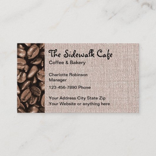 Carte De Visite Café Sidewalk (Devant)
