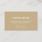 Carte de visite café simple moderne (Dos)