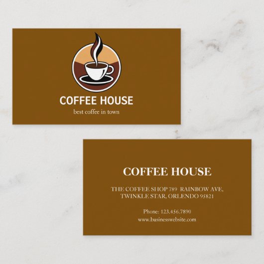 Carte de visite café simple moderne (Devant / Derrière)
