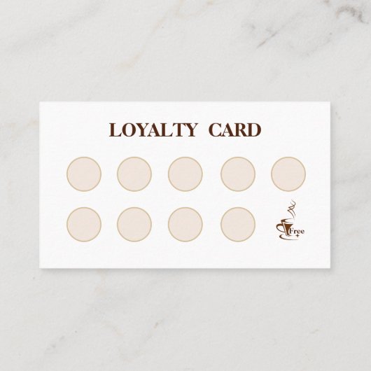 Carte De Visite Café simple moderne Shop Loyalty Card (Dos)