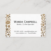 Carte De Visite Café sur table en bois (Dos)