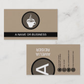 Carte De Visite café tasse mocha bulle (Devant / Derrière)