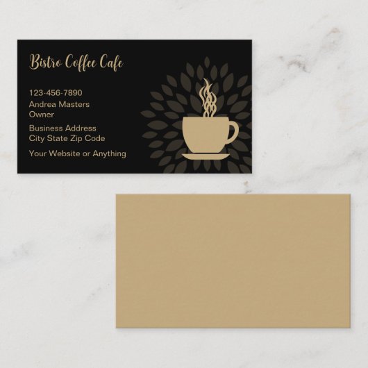 Carte De Visite Café tendance Coffee Shop (Devant / Derrière)