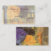 Carte De Visite Café Terrasse à la nuit par Vincent van Gogh (Devant / Derrière)