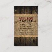 Carte De Visite Café Vintage (Dos)