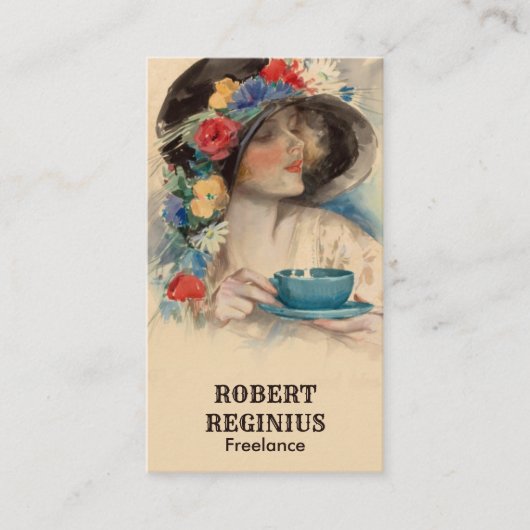 Carte De Visite Café vintage Boisson Art (Devant)