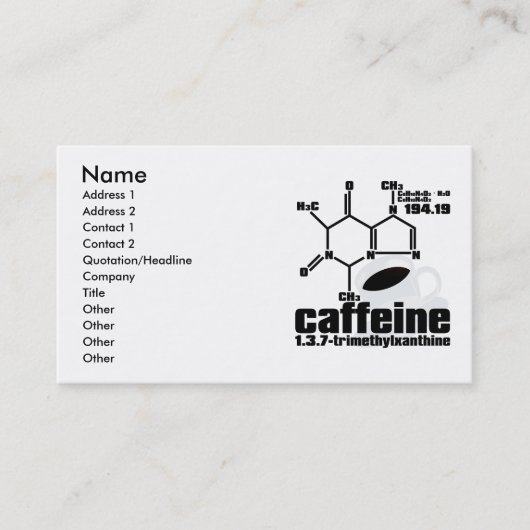 Carte De Visite Caféine (Devant)