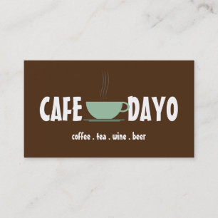 Carte De Visite Cafetière Salon de Thé Vin Bière Café