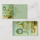 Carte De Visite Cage à oiseaux en bronze (Devant / Derrière)