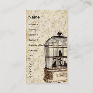 Carte De Visite Cage d'oiseaux Vintage
