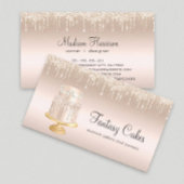 Carte De Visite Cake Bakery Gold Glitter Drips