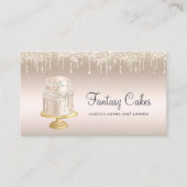 Carte De Visite Cake Bakery Gold Glitter Drips (Devant)