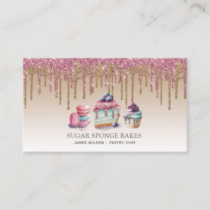 Carte De Visite Cake Cookies Cupcake Pâtisserie Parties scintillan