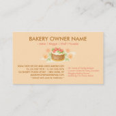 Carte De Visite Cake Maker Cookies Événement Boulangerie Cafés (Dos)