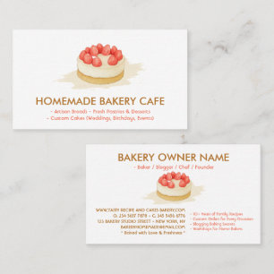 Carte De Visite Cake Maker Cookies Mariage Birthday Bakery Minimal