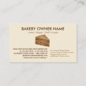 Carte De Visite Cake Maker Mariage biscuit Boulangerie d'anniversa (Dos)