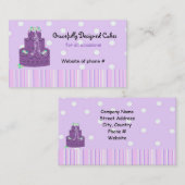Carte De Visite Cake Mariage du concepteur pourpre (Devant / Derrière)