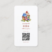 CARTE DE VISITE CAKE PATISSERIE CUPCAKE BAKERY CODE QR FLORAL (Dos)