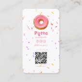 CARTE DE VISITE CAKE PATISSERIE CUPCAKE BAKERY DONUT QR CODE (Dos)