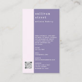 Carte De Visite Cake Photo Artisan Bakery (Dos)