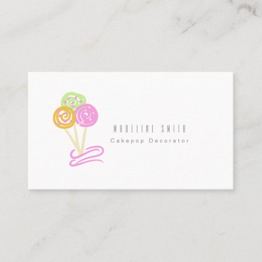 Carte De Visite Cakepops Décoration de Gâteaux Pâtissière Spirales (Devant)