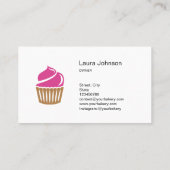 Carte De Visite Cakes & Sweets Cupcake Accueil Boulangerie Cute Mo (Dos)