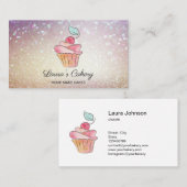 Carte De Visite Cakes Sweets Cupcake Accueil Boulangerie Girly Aqu (Devant / Derrière)
