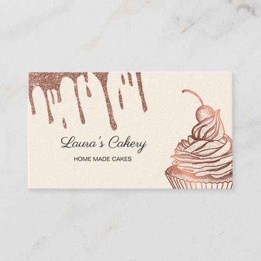 Carte De Visite Cakes & Sweets Cupcake Accueil Boulangerie Laisser (Devant)