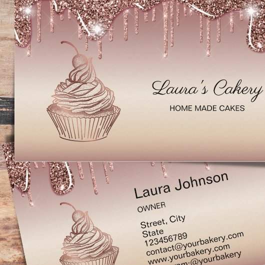 Carte De Visite Cakes & Sweets Cupcake Accueil Boulangerie Laisser