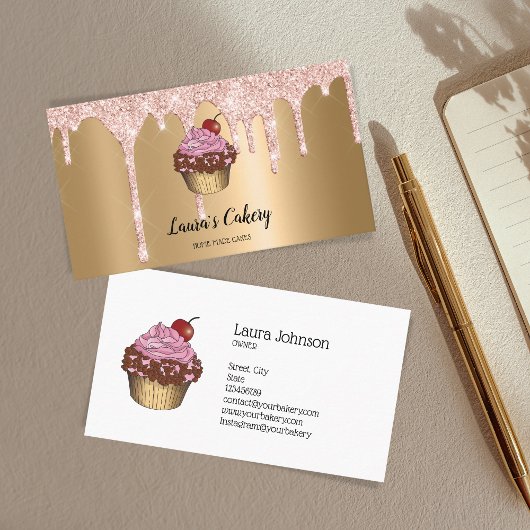 Carte De Visite Cakes & Sweets Cupcake Accueil Boulangerie Laisser