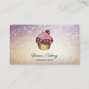 Carte De Visite Cakes & Sweets Cupcake Accueil Boulangerie Rustiqu