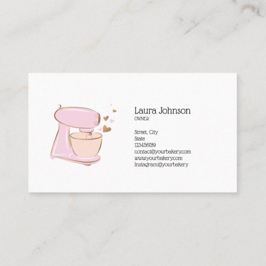 Carte De Visite Cakes & Sweets Cupcake Accueil Mélangeur de boulan (Dos)