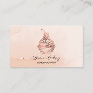 Carte De Visite Cakes & Sweets Cupcake Home Bakery Rustic Vintage 