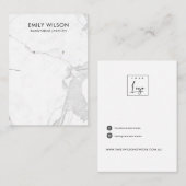 CARTE DE VISITE CALACATTA MARBRE TEXTURE ÉCRAN D'APPUI (Devant / Derrière)