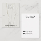 CARTE DE VISITE CALACATTA MARBRE TEXTURE ÉCRAN D'APPUI (Devant / Derrière)